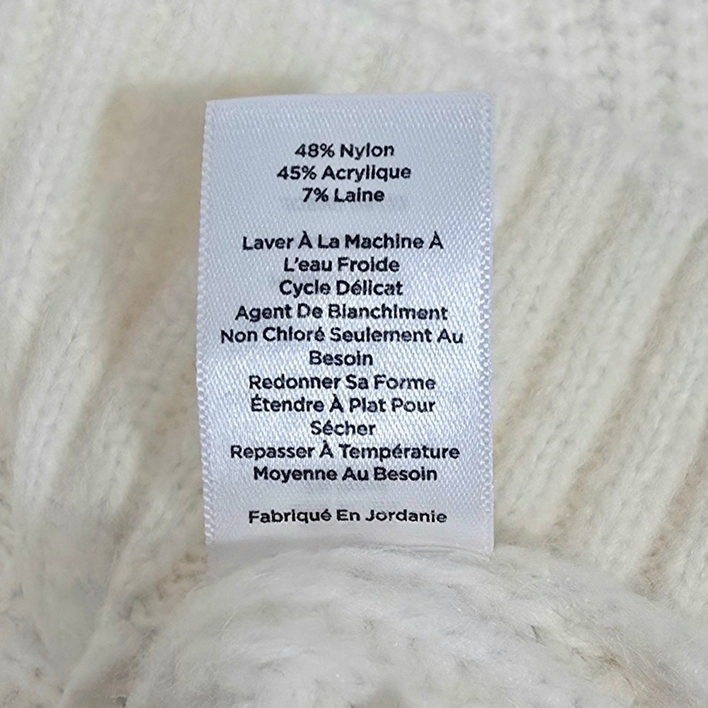 Talbots Shawl Collar Shaker Stitch Sweater Women's Large Cream Ribbed Knit‎ - Picture 6 of 7